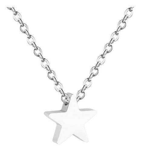 Imagen 1 de 4 de Collar Mujer Estrella Minimalista Acero Inoxidable Plata