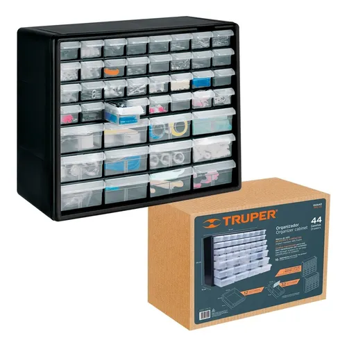 Organizador Truper con 44 gavetas