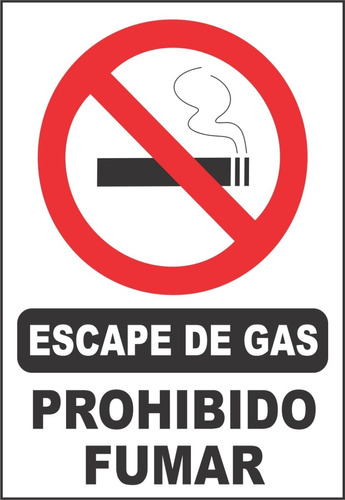 Escape De Gas Prohibido Fumar 50x70 Cm Seguridad Vial Corrug
