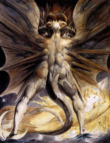 Lienzo Tela Canvas, Dragón Rojo 78x100