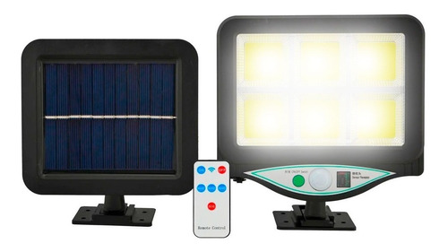Imagen 1 de 10 de Lampara Solar 6 Cob Reflector Recargable Sensor Fotocélula
