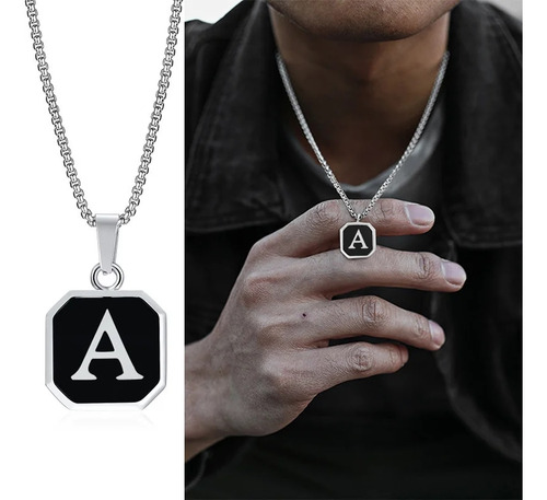 Collares Con Forma Geométrica Para Hombre Con Letras Inicial