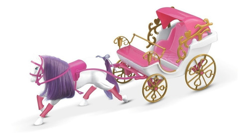 Carruagem Real Infantil Princesas Para Boneca Barbie Rosa