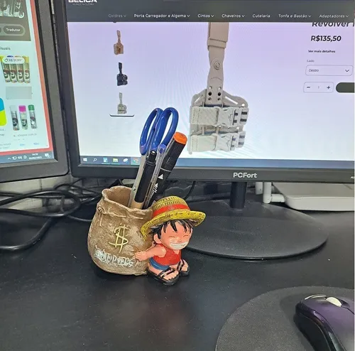 Organizador de papelería Luffy de resina para muñecas de una sola pieza