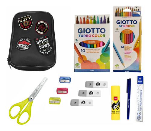 Kit Set Cartuchera Stranger Things Lapiz Giotto Mooving 