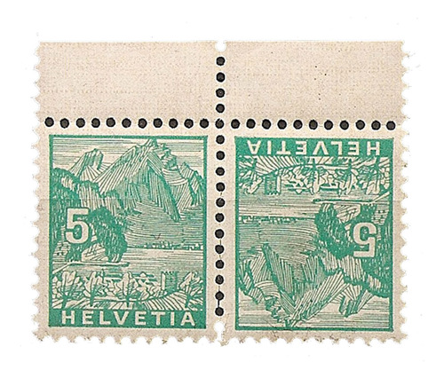 Suiza Yv 272a Tete-beche Año 1934 Mint = Goma Original 