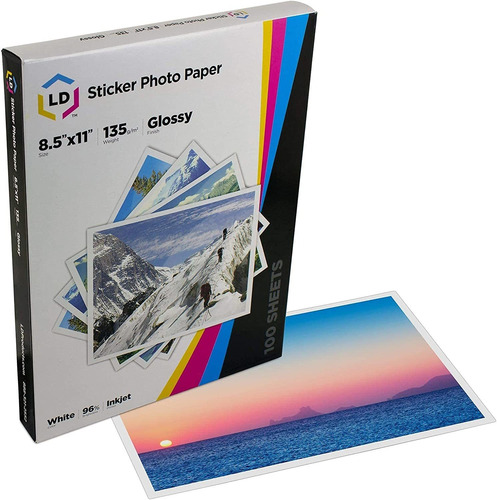 Ld Brillante Inkjet Photo Paper Etiqueta (8.5x11) Paquete De