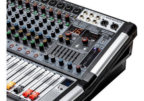 Imagen 6 de 9 de Proco Px-12 Consola Audio Mixer Potenciada Usb Bluetooth