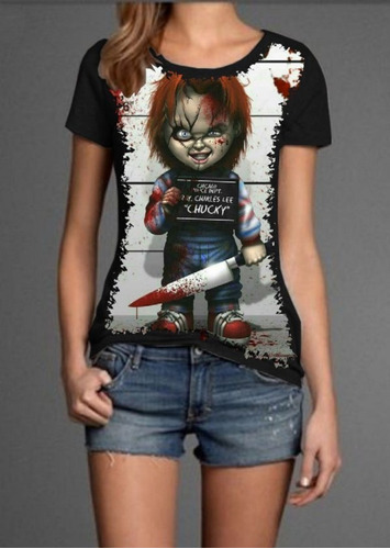 Blusa Fem. 5%off Brinquedo Assassino Chucky Personalizada