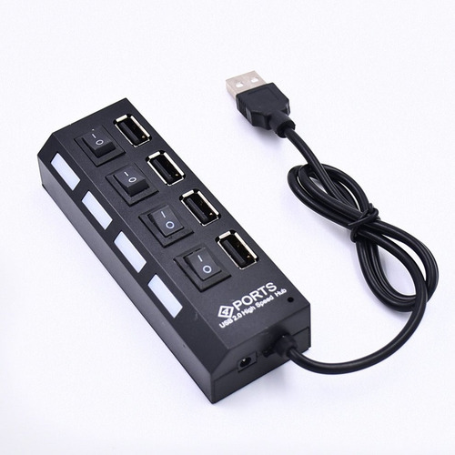 Comutador Independente Usb Hub 2.0 4 Portas Hub Um Para Quat