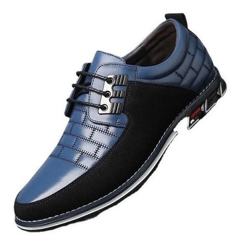 Zapatos De Cuero Estilo Oxford De Punta Redonda P/hombre