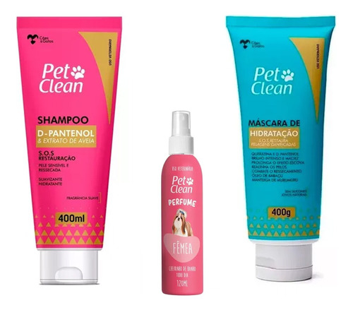  Kit  P/pets Shampoo 400ml + Máscara 400g +perfume 120ml
