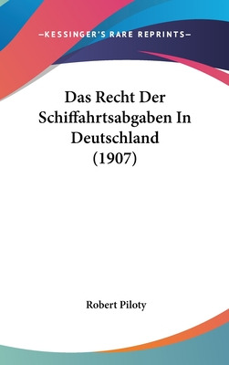 Libro Das Recht Der Schiffahrtsabgaben In Deutschland (19...