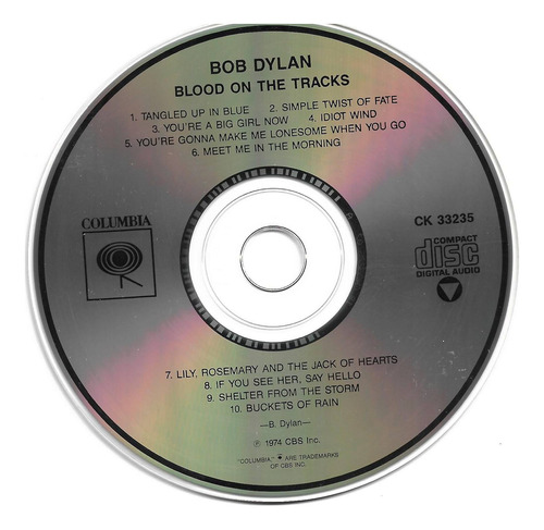 Bob Dylan - Blood On The Tracks ( Detalle)