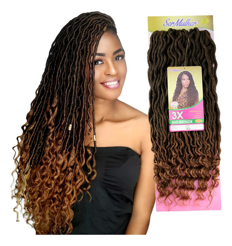 Cabelo Goddess Faux Locs Cacheado 65 Cm Ser Mulher Duda Cor #T1B/30