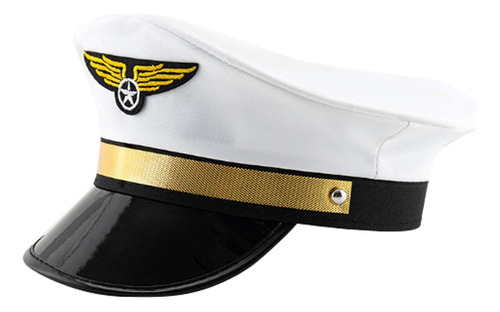 (w) Gorra De Aviación Captain Hat Sombrero Octogonal Ajustab