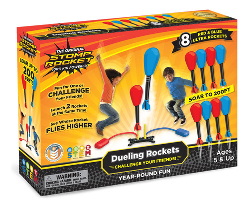 Stomp Rocket Lanzacohetes De Duelo Original Para Ninos, 8 Co