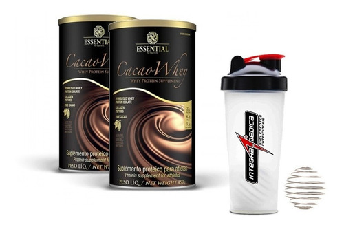 Promoção Kit 2 Cacao Whey Essent. + Coqueteleira Envio 24hrs