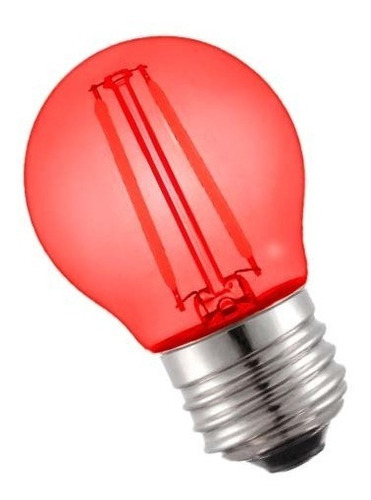 Lámpara Led Gota Filamento Rojo 2w E27 G45 Interelec