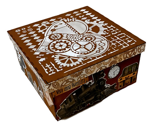 Caixa Decorativa (decoupage) Estilo Steampunk