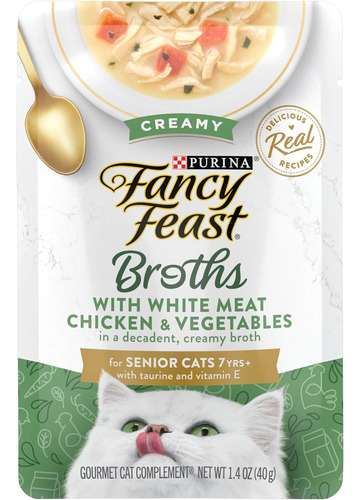 Fancy Feast Lickable Senior Food Broth Topper Creamy With Wh