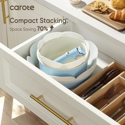 Set De Cacerolas Y Sartén Carote, Mango Desmontable,15 Pcs