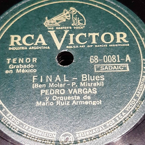 Pasta Pedro Vargas Mario Ruiz Armengol Rca Victor C465