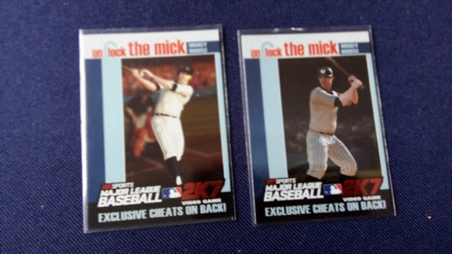 2 Tarjetas De Mickey Mantle Hof 1974 2k7 N2 