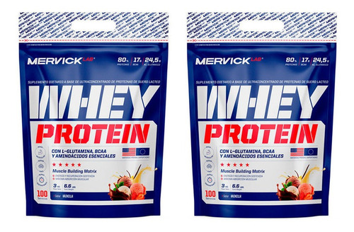 Whey Protein Mervick 3 Kg X 2 Unidades Aminoacidos 