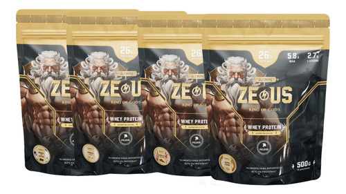4 Proteínas 100% Whey De 500g (2kg)/combina Sabores/ Zeus