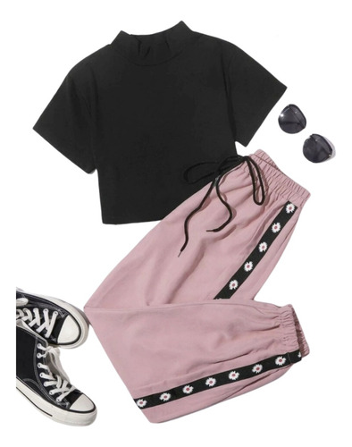 Conjunto Top Y Jogger Para Damas Shein Romwe 4423