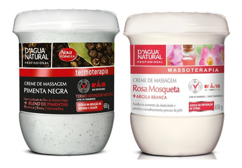 Creme De Pimenta Negra +  Creme  Rosa Mosqueta Com Argila