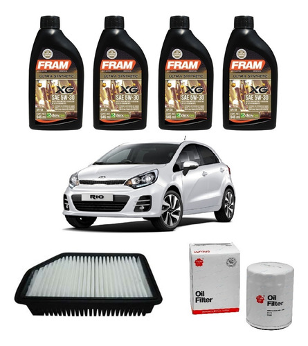 Kit De Filtros Y Aceite Sintetico Para Kia Rio 2015 - 2017