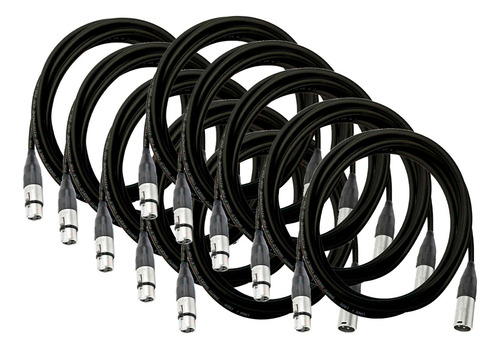 10 Cabos De Microfone Profissional Santo Angelo Xlr 5 Mts