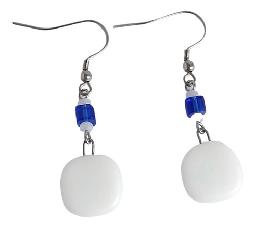 Imagen 4 de 5 de Aretes Largos Estilo Talavera Vidrio Pintado A Mano
