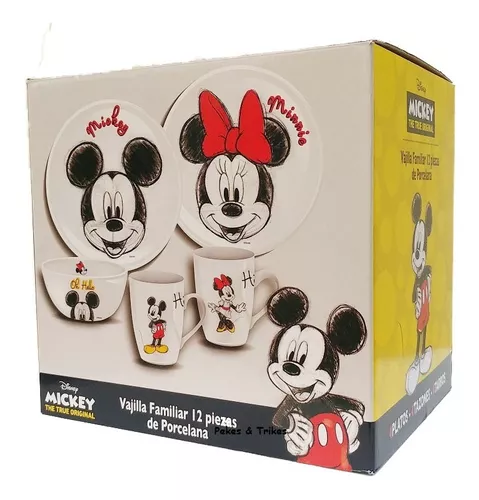 Vajilla Mickey Mouse Porcelana 12 Piezas Envio Gratis