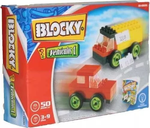 Imagen 1 de 3 de Blocky Set Bloques Vehiculos 1 50 Piezas Con Manual De Ideas