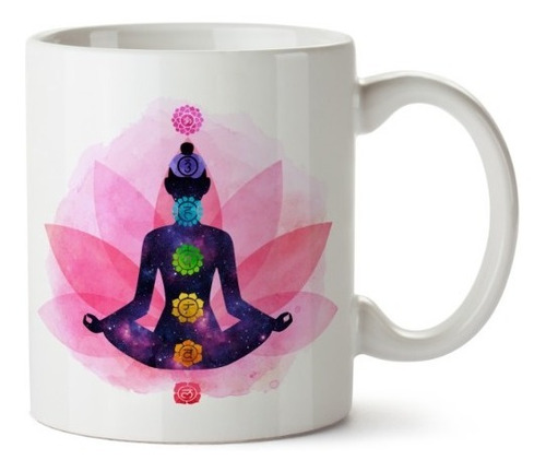 Taza Chakras Yoga Personalizable Con Nombre Personalizado