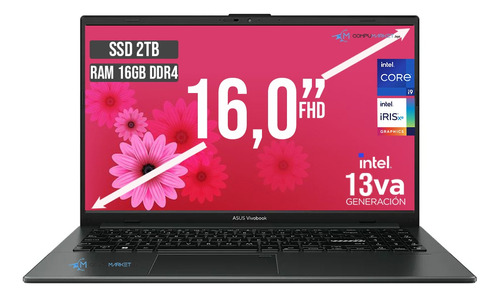 Portatil Asus Intel Core I9 13900h Ssd 2tb + Ram 16gb Led 16