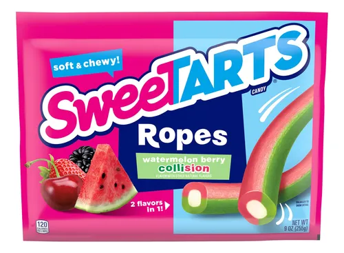 Sweetarts Soft & Chewy Ropes Candy, Sabor A Bayas De Sandia,