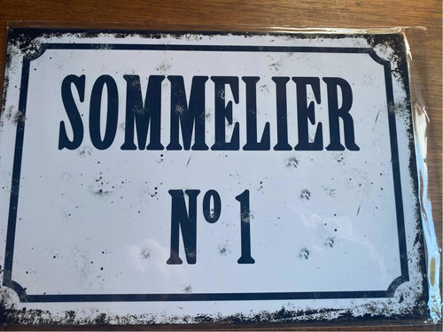 Cartel Chapa Sommellier Mide 30 X 20