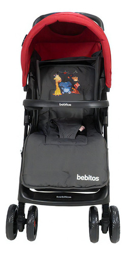 Coche De Paseo Para Bebe 3 En 1 Bebitos Con Base Y Huevito Color Del Chasis Negro Color Rojo