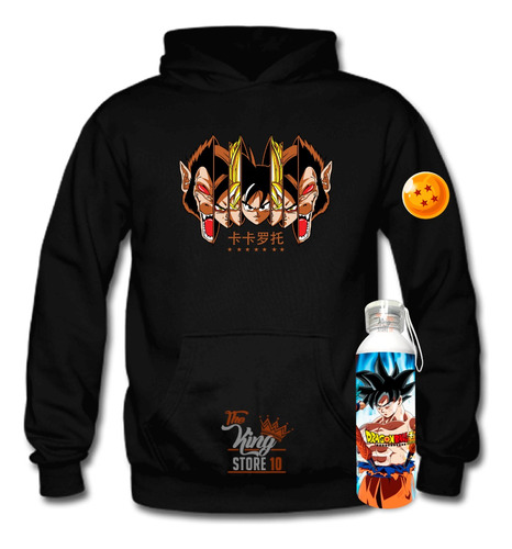 Poleron + Botella, Goku Saiyajin Fases, Ozaru, Dragon Ball, Anime, Xxxl 