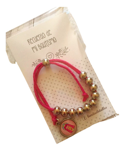 10 Souvenir Pulsera Gamuza En Pack Recuerdo Bautismo