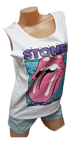 Musculosa Rolling Stones Mujer Algodon Rock American Tour 81