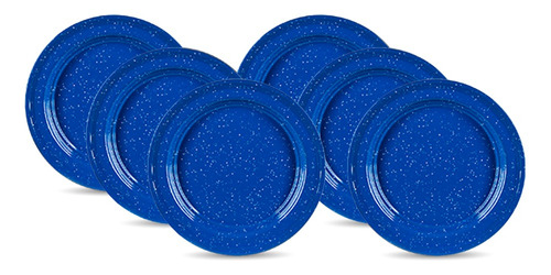 Set 6 Platos Planos 22cm Azul Real