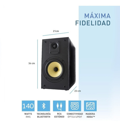 Parlante Madera Potenciado Bluetooth Kugel P Smart Tv Color Black