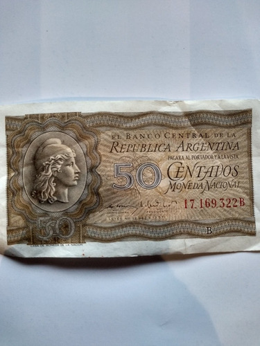 Billete De 50 Centavos Moneda Nacional