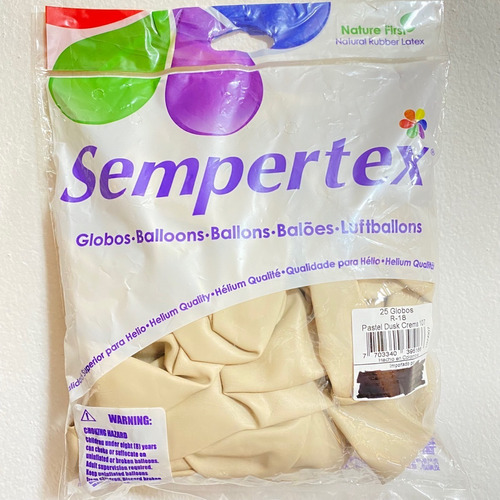 Globos Sempertex Pastel Dusk Crema No. 18