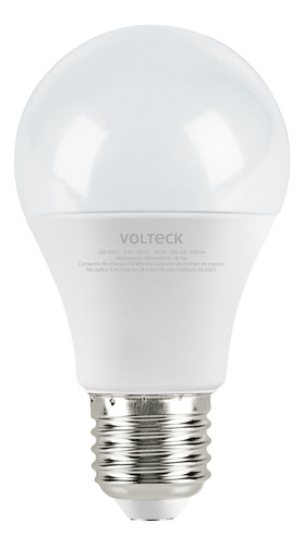 Lámpara Led Tipo Bulbo A19 9 W Luz Cálida Volteck 47547